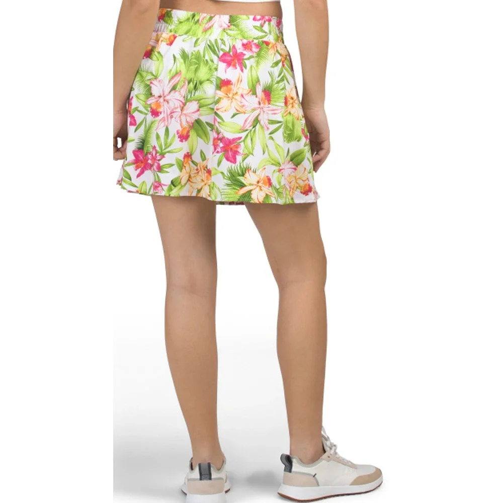 Tommy Bahama Skort Women XL Floral Tropical Pullon Performance Elastic Waist New
